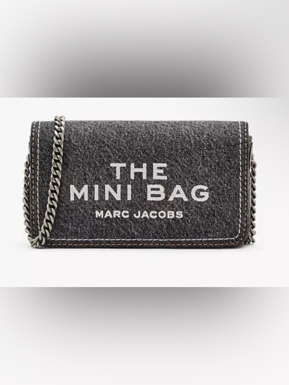 Marc Jacobs denim/Charcoal Gray 'The Mini Bag' Chain Belt Bag